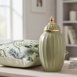 Sage Vase with Sage Forest Cushion