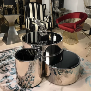 PROMO DEAL - Silver Cosmo Coffee Table Set (3 tables) RECEIVE 2 X