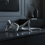 Silver sculpture close-up in luxury setting