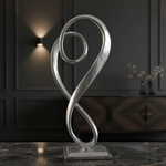 Silver sculpture close-up in luxury setting