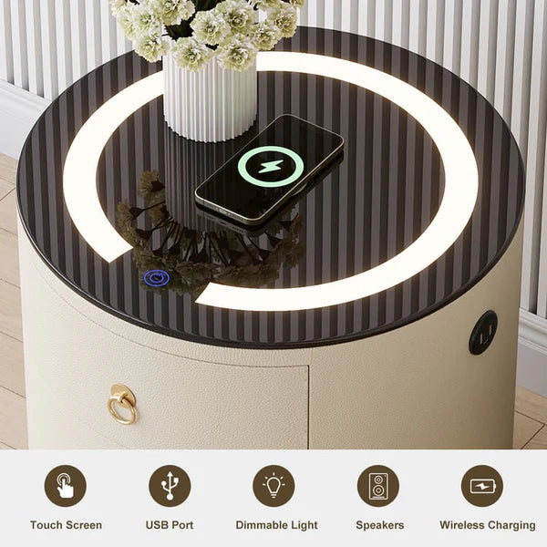 Freya Smart Nightstands/Pedestals (50 cm) Available in Black or White