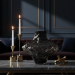 Smoked Grey Glass Vase in Luxury Setting