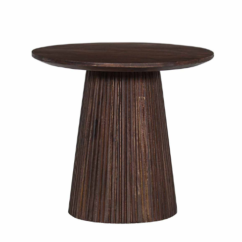 Solid Mango Wood round Side table (Available in Dark Brown or Light Brown)