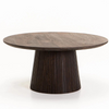 Solid Mango Wood round coffee table (Available in Dark Brown or Light Brown)