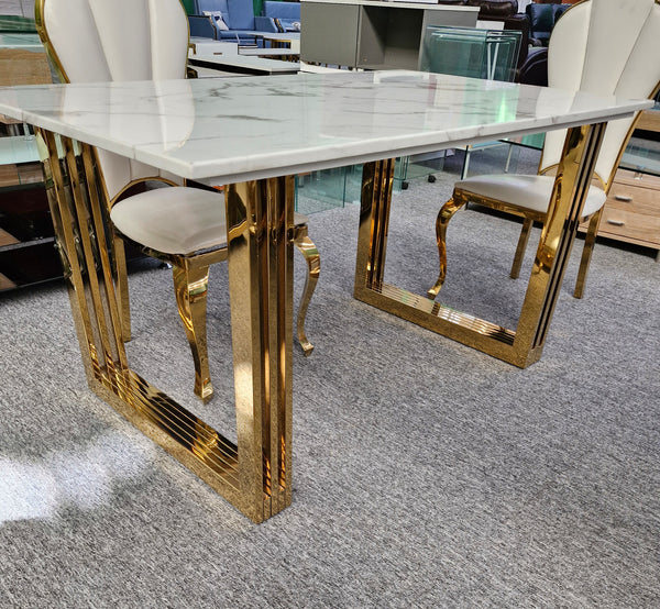 Stella Marble Dining Table (Gold) 150 cm