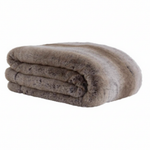 Taupe-Grey Tipped Faux Fur Throw Square
