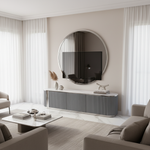 TV unit with silver accents in luxury setting