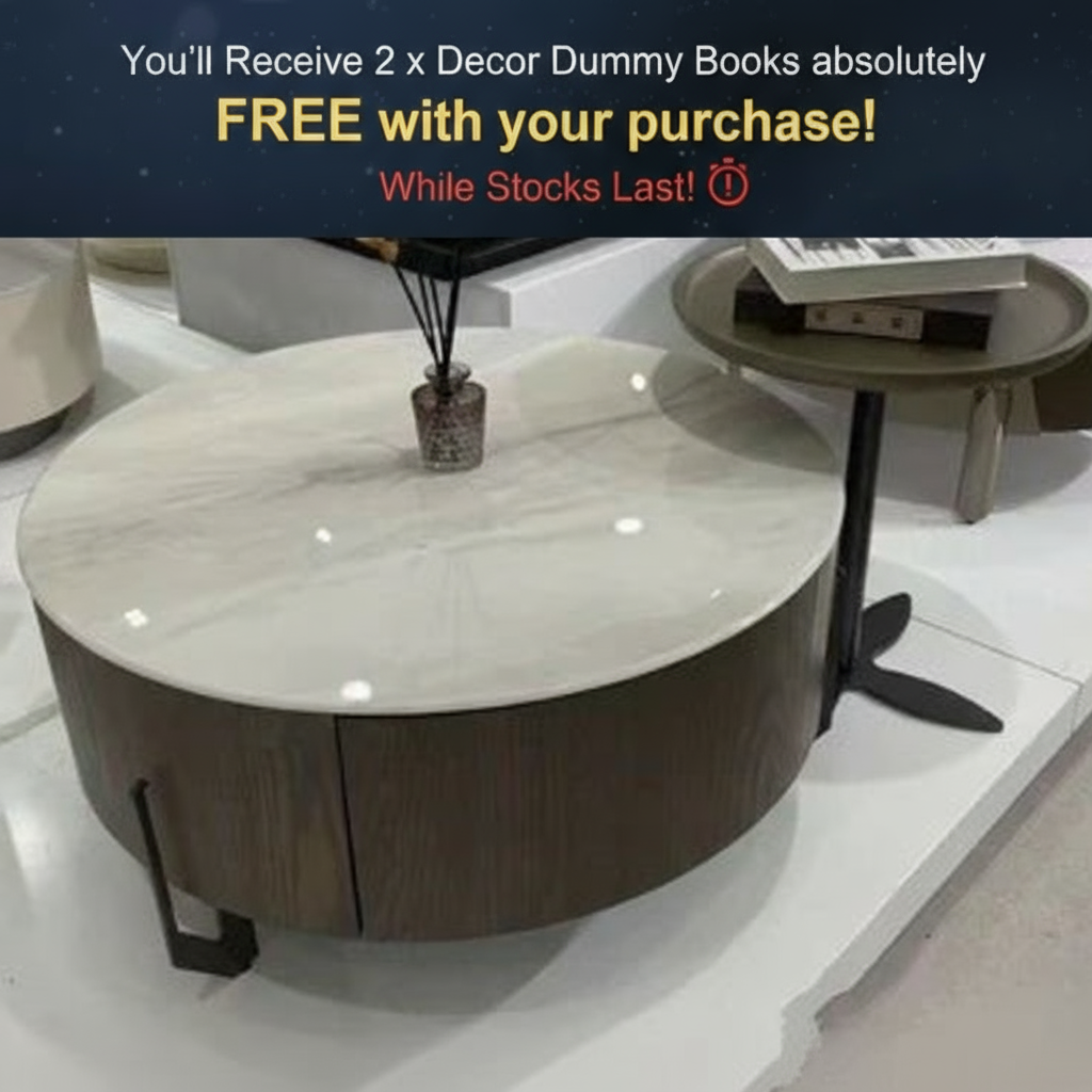 PROMO DEAL - Usher Coffee Table with matching Side Table Set + RECEIVE 2 X FREE DECOR DUMMY BOOKS!