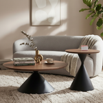 Walnut & Black Cone Coffee Table Set