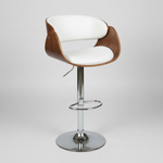 Westbrook Bend Wood/PU Leather Bar Stool (White) 113 H cm