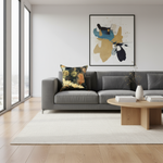 Whimsical forest cushion in modern setting