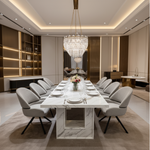 The Astoria Signature Marble Dining Table (280 cm) Available in White