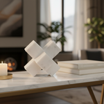 White Marble X Object in Luxury Setting