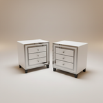 White Mirror Pedestals Neutral Background