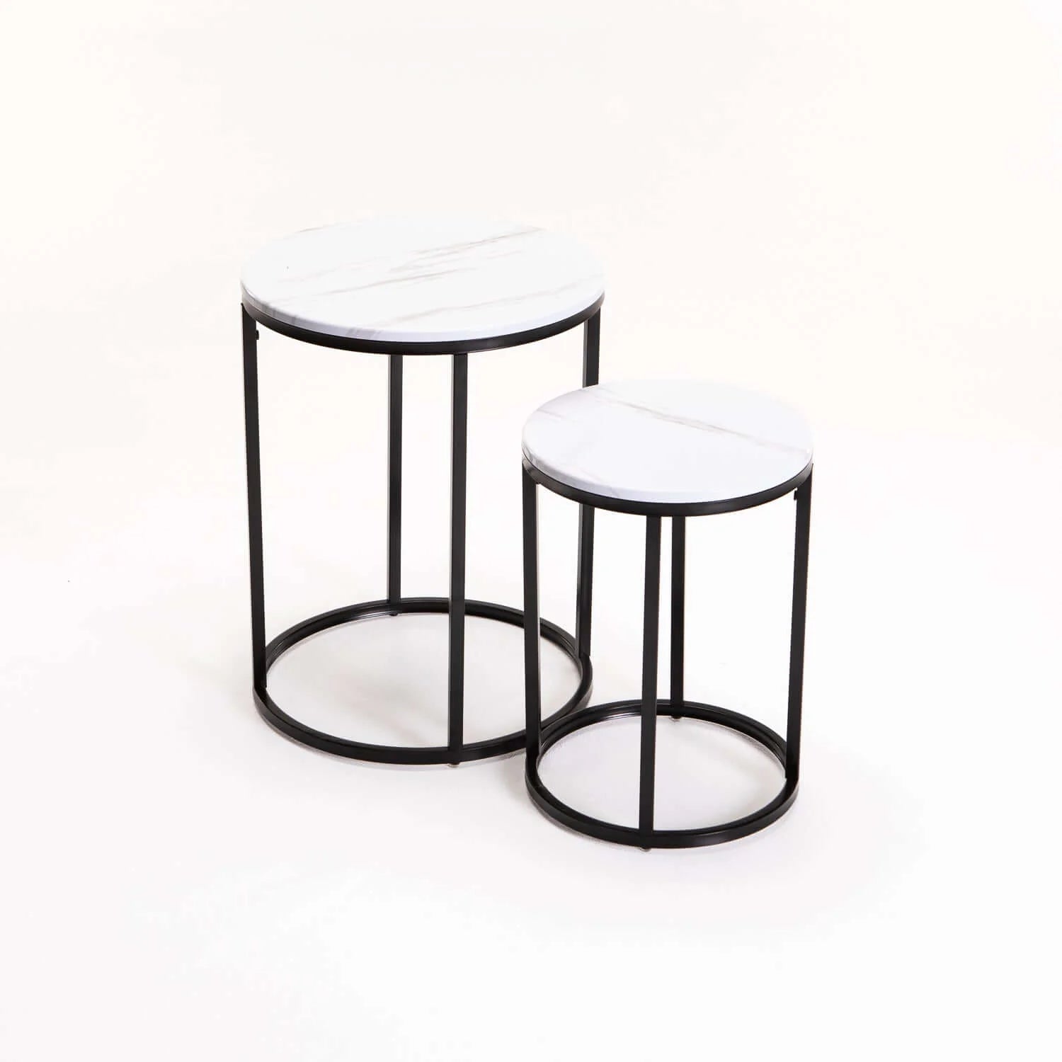 Alice Set of two nesting Side tables (White and Black) - MHF Decor-Delights