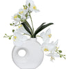 White Vase with White orchid (41 cm)
