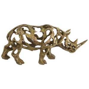 Rhino Sculpture (Antique Gold) 50 cm - MHF Decor-Delights