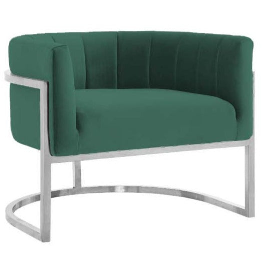 Claudette Sofa Chair in Silver Frame (Available in Mink and Bottle Green) - MHF Decor-Delights