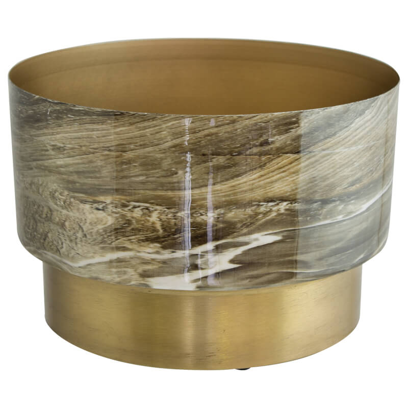 Gold and Brown Marble Pot