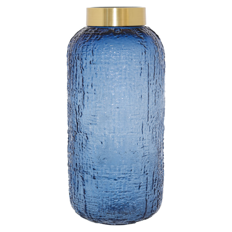 Gold Ring/Midnight Blue Vase (34 cm) - MHF Decor-Delights