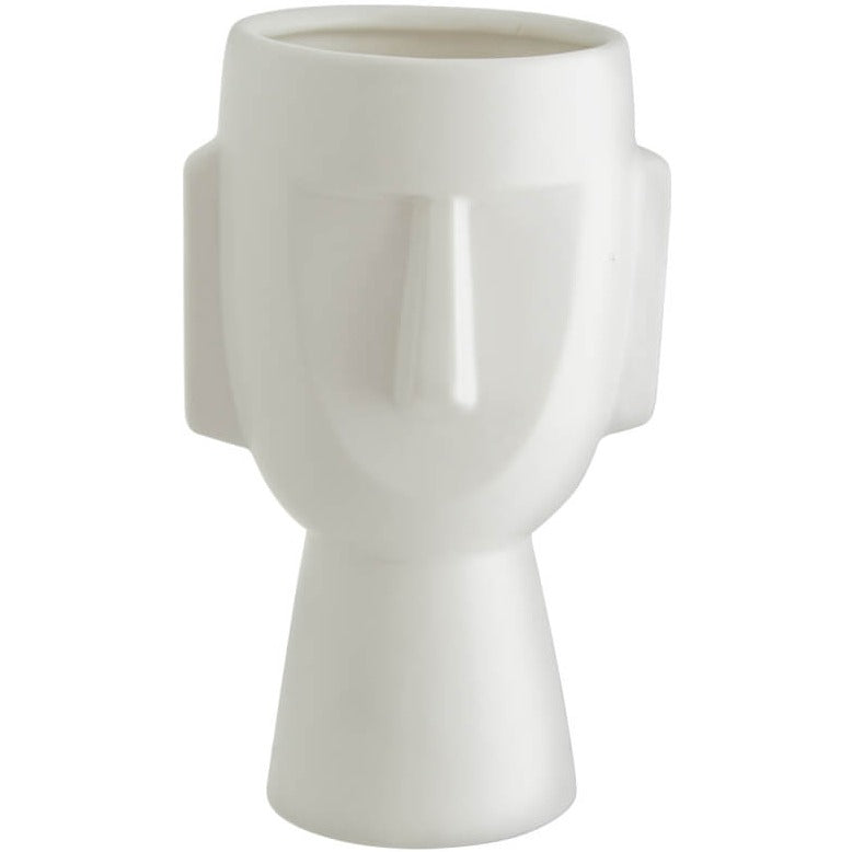 White Ceramic Face Vase (22 cm) - MHF Decor-Delights