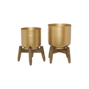 Nikki Gold Vase Stand Set of 2 - MHF Decor-Delights