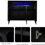 Mitchell Gloss LED Sideboard (Black) - MHF Decor-Delights