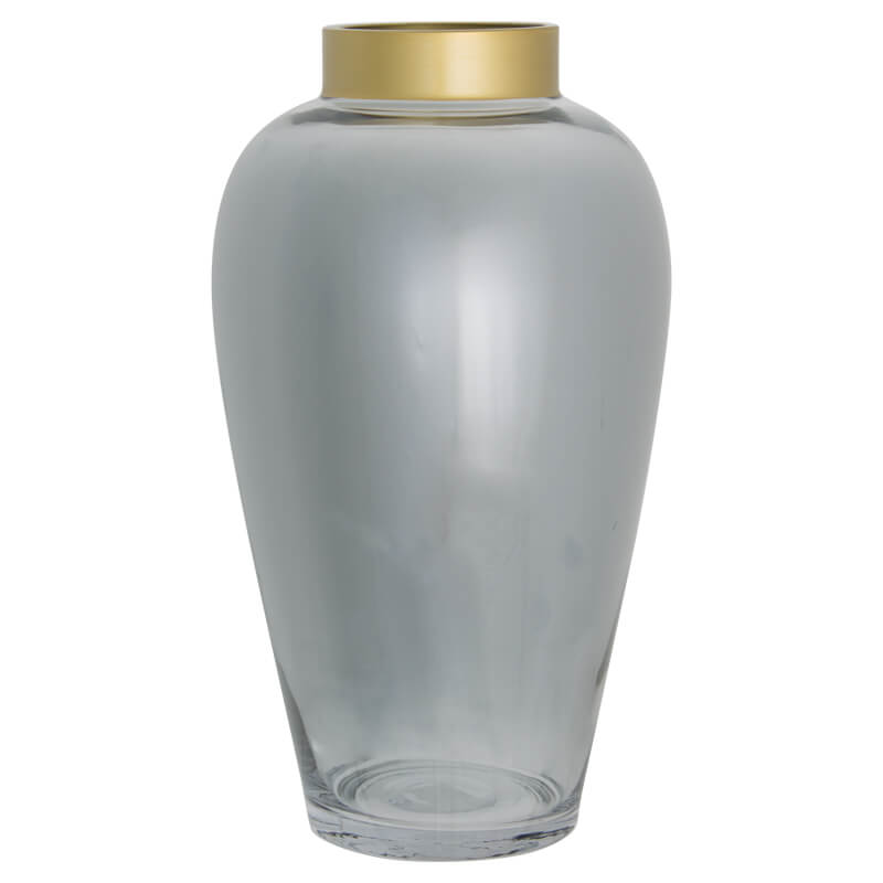 Tanish Smoke Vase Gold Neck (33 cm) - MHF Decor-Delights