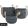 Set of 3 baskets (Beige handles) - MHF Decor-Delights