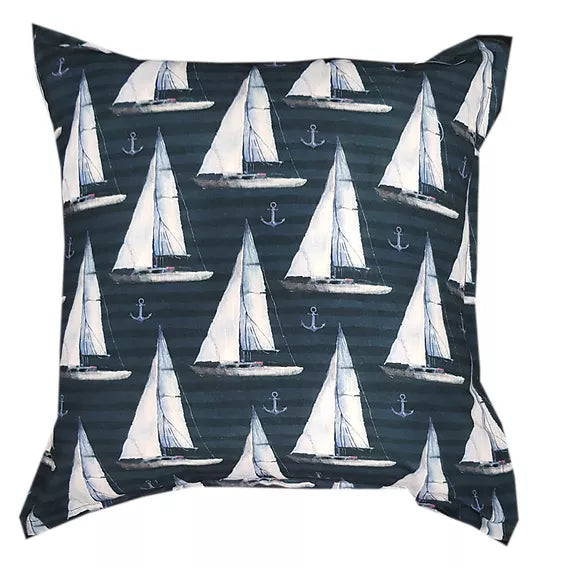 Navy Boats Cushion - MHF Decor-Delights