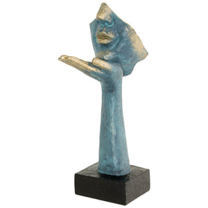 Blowing Statue Blue and Gold (32 cm) - MHF Decor-Delights