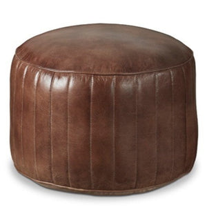 Round Leather Pouffe - MHF Decor-Delights