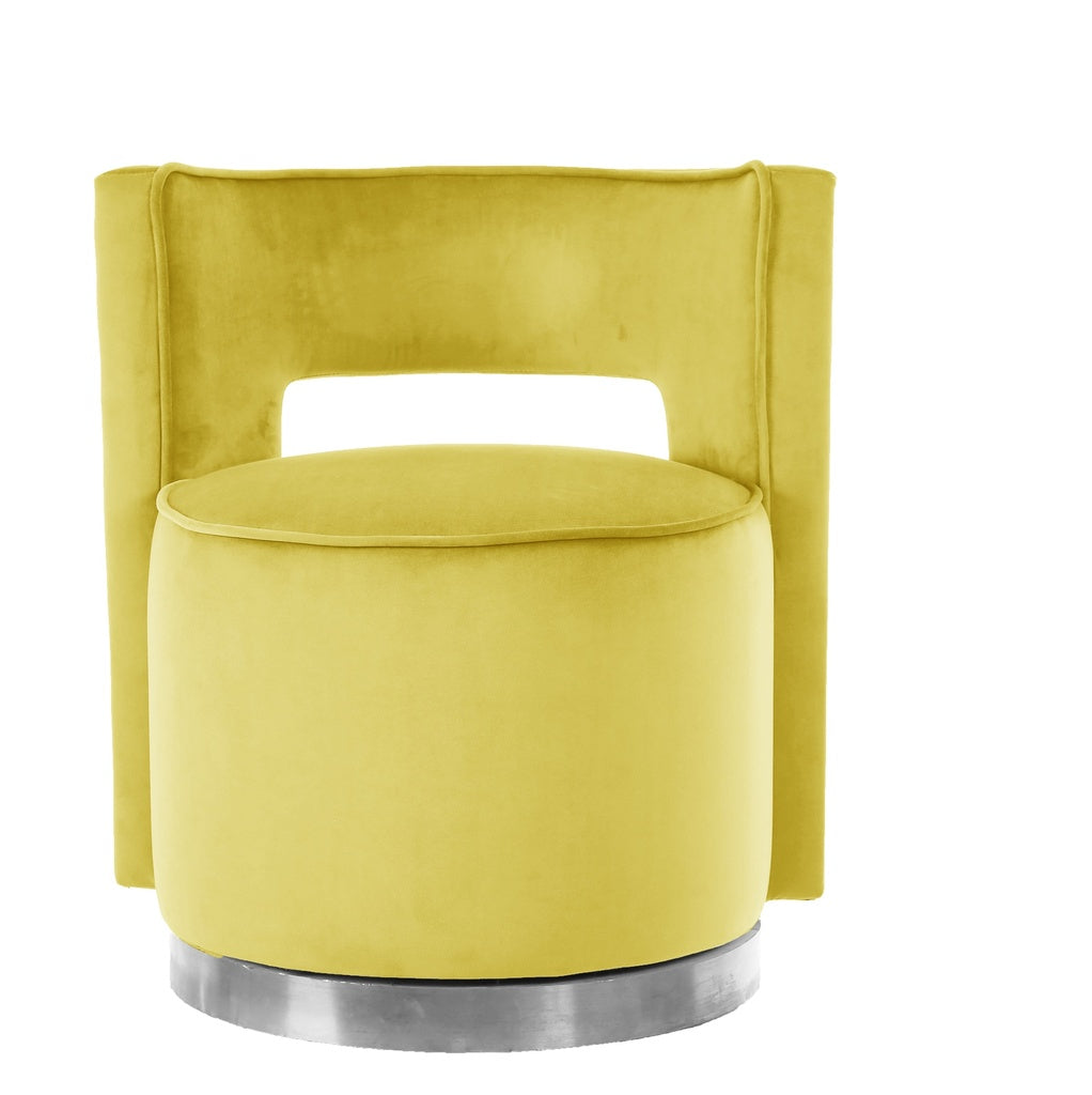 Angel Swivel Chairs with Silver legs (Available in Mustard, Mocha, Grape and Mink) - MHF Decor-Delights