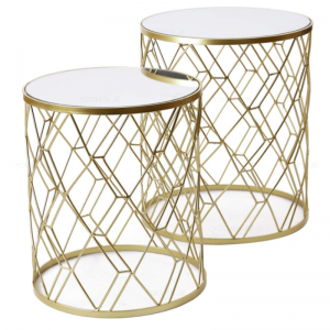 Manhattan Side tables (Available in Gold and Silver Per Set) - MHF Decor-Delights