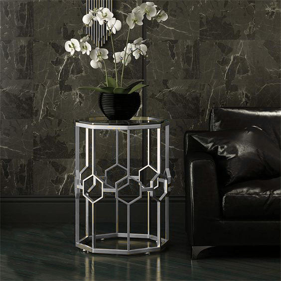 Karush Side Table (Silver) - MHF Decor-Delights