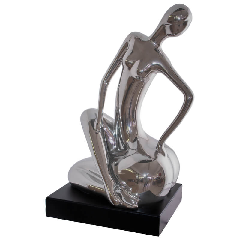 Figurine Sitting Silver (34 cm) - MHF Decor-Delights