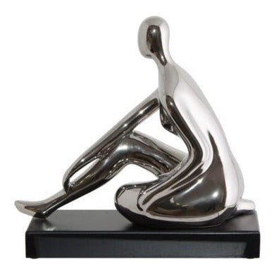 Figurine Sitting Silver (32 cm) - MHF Decor-Delights