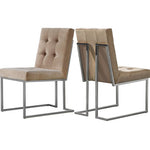 Morocco Lux Dining Chairs with Silver Frame (Mocha colour) - MHF Decor-Delights