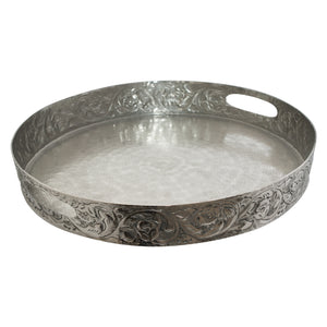 Silver Moroccan collar tray (40 Depth) - MHF Decor-Delights